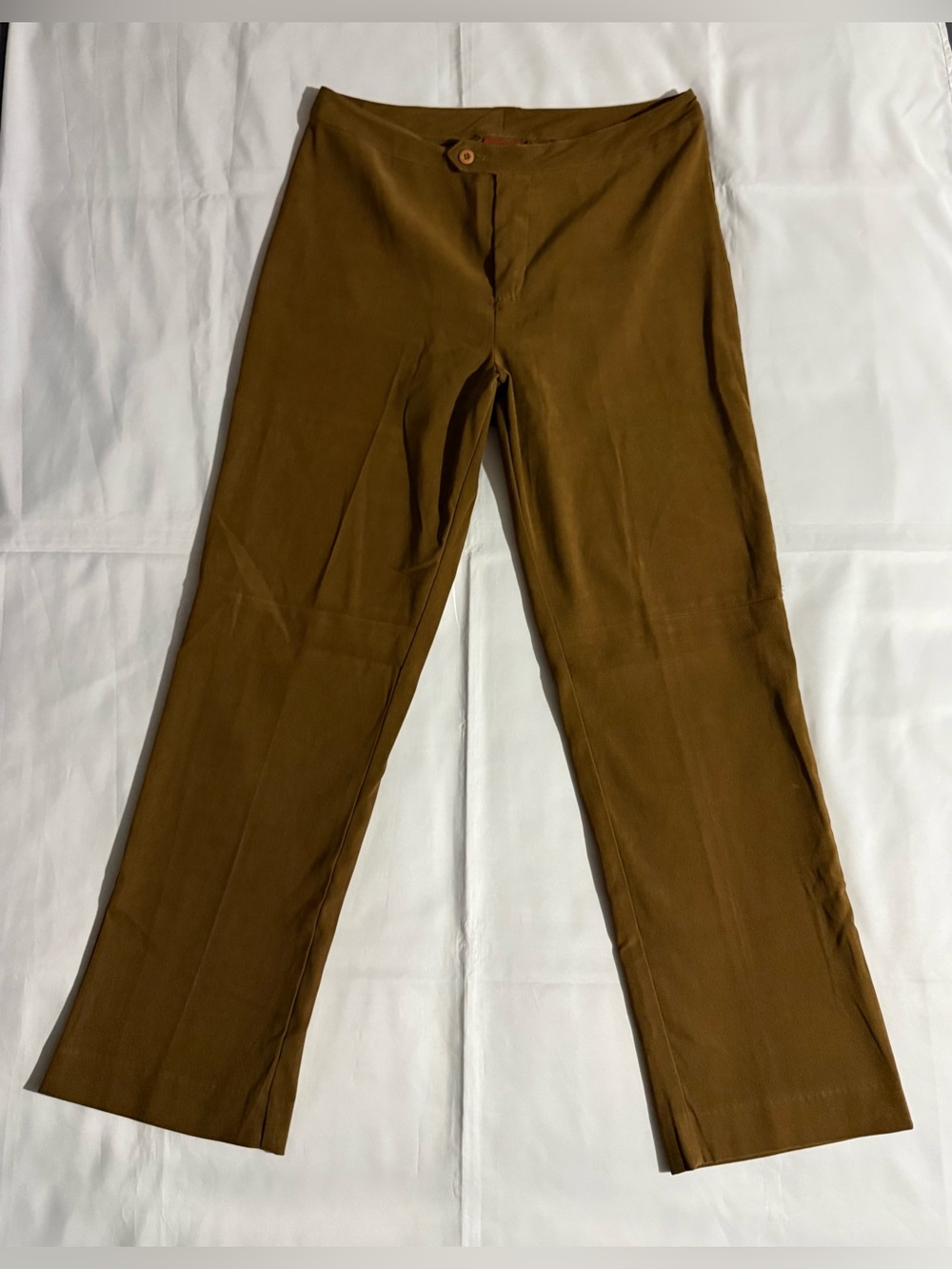 Vintage Blue Suede-like Chesnut Brown Pants